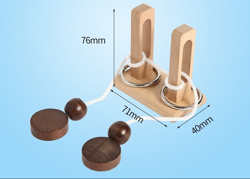 Wooden Puzzle Column Unrope Magic Circles