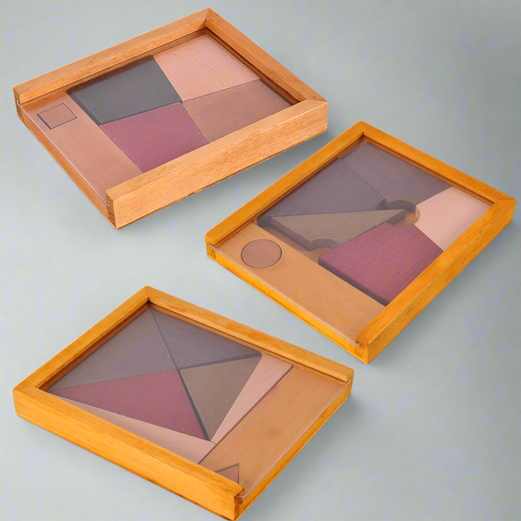 Wooden Shape Fit Puzzle – Educational Toy for Learning Shapes and Coordination