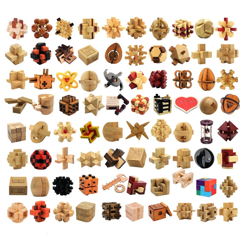 Full Set Of Classical Mortise Wooden Puzzle Toys