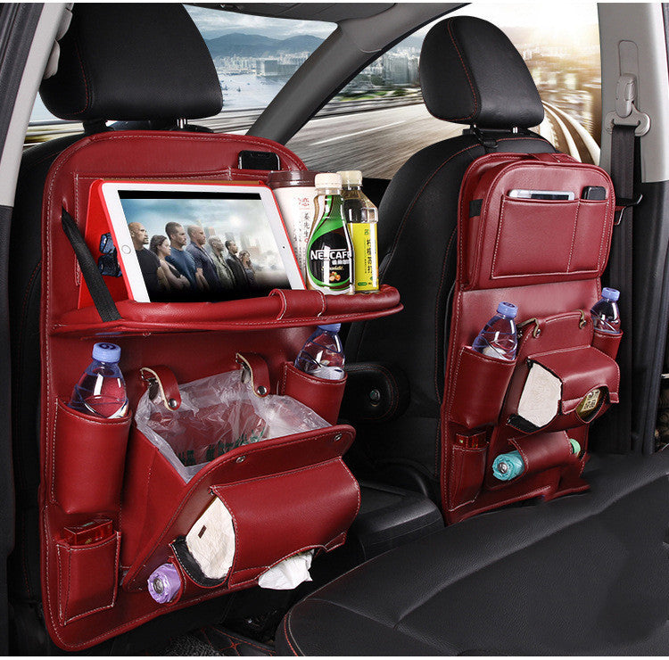 PU Leather Car Storage Bag Multifunction Seat Back Hanging Bag