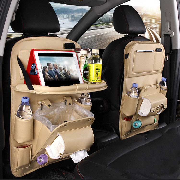 PU Leather Car Storage Bag Multifunction Seat Back Hanging Bag