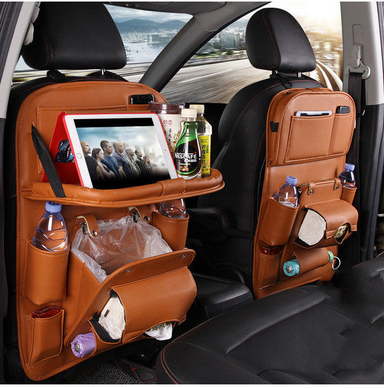 PU Leather Car Storage Bag Multifunction Seat Back Hanging Bag