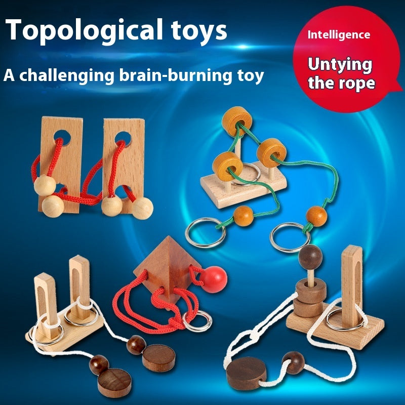 Wooden Puzzle Column Unrope Magic Circles