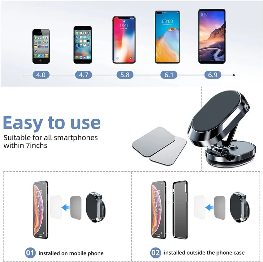 Rotate Metal Magnetic Car Phone Holder