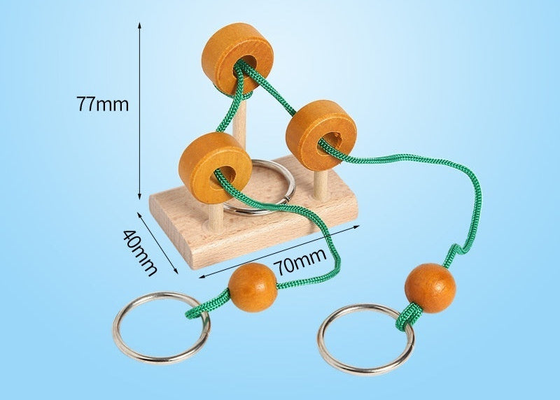 Wooden Puzzle Column Unrope Magic Circles