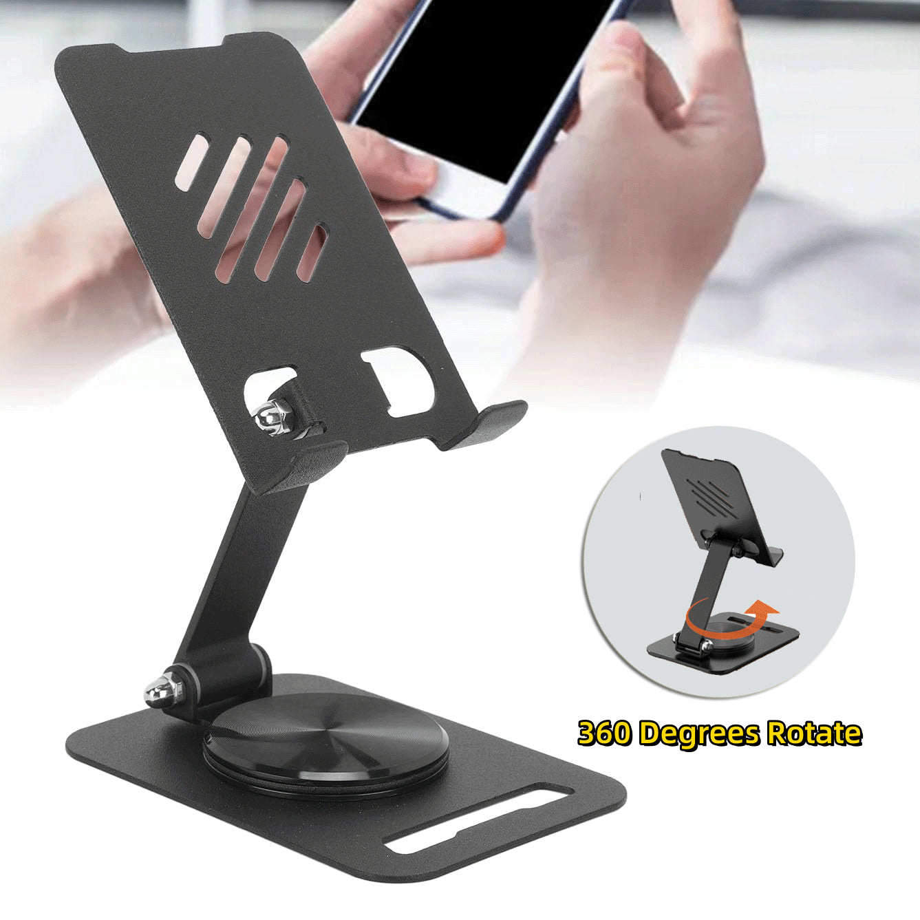 360 Degrees Rotate Metal Desk Mobile Phone Stand