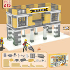 Children Build A House Bricks Assembled Toys