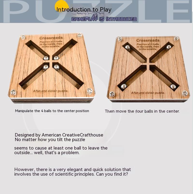 Crossroad Super Difficult High IQ Brainy Wooden Student Children Educational Toys