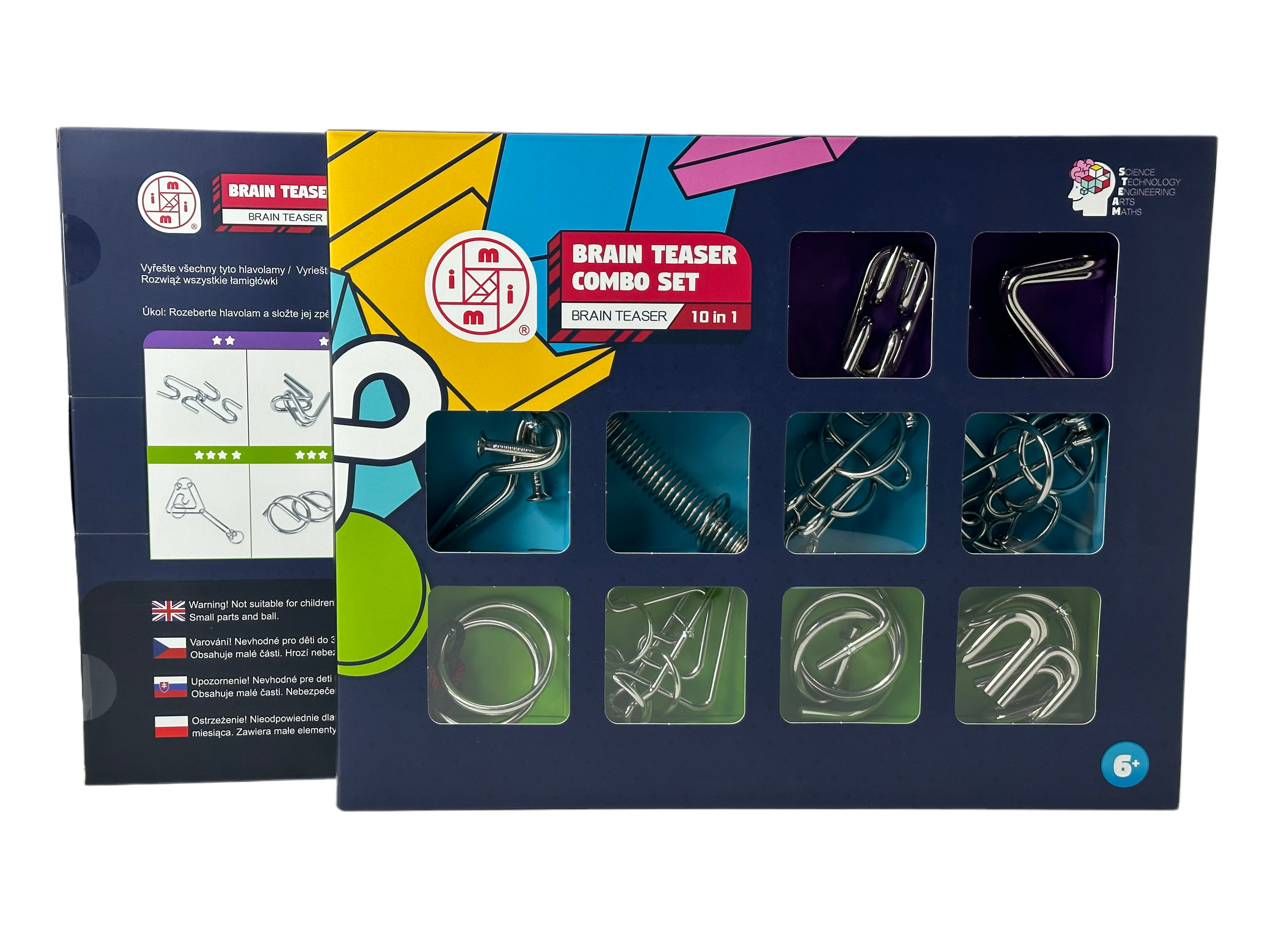 10 in 1 Brain Teaser Large Size Combo Kit ( Metal Puzzle )