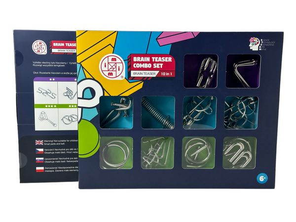 مجموعة ألعاب الألغاز المعدنية 10 في 1 كبيرة الحجم