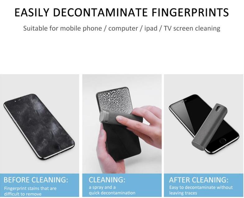 2 In 1 Phone Computer Screen Cleaner Kit Microfiber Cloth