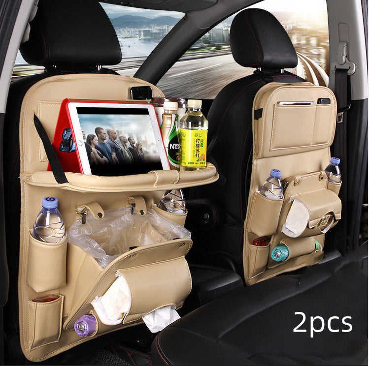 PU Leather Car Storage Bag Multifunction Seat Back Hanging Bag