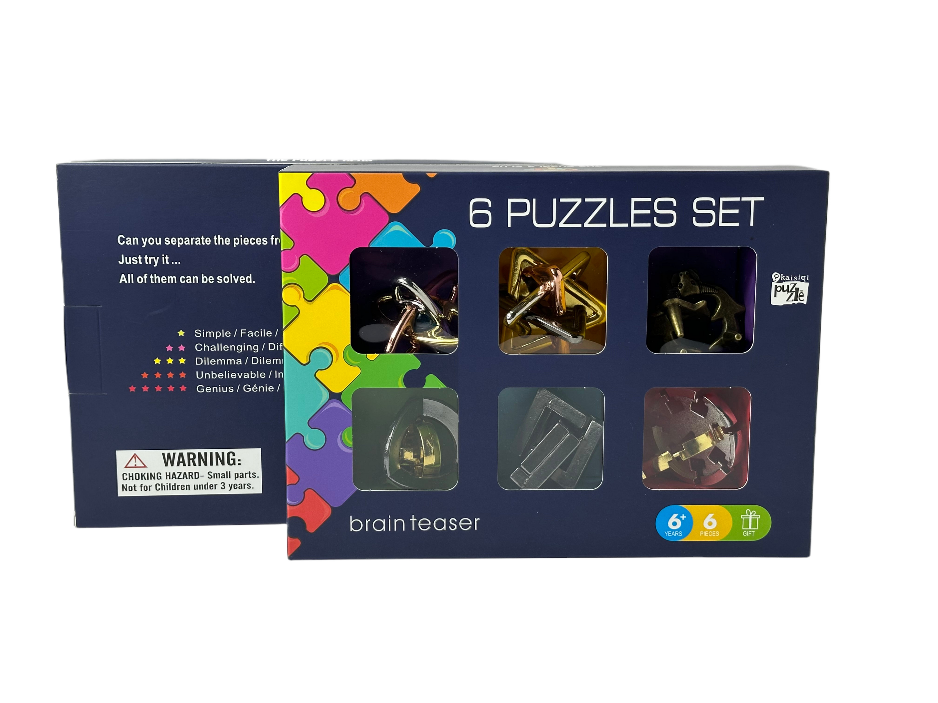 Large Size 6 pcs puzzle set! ( Metal Puzzle )