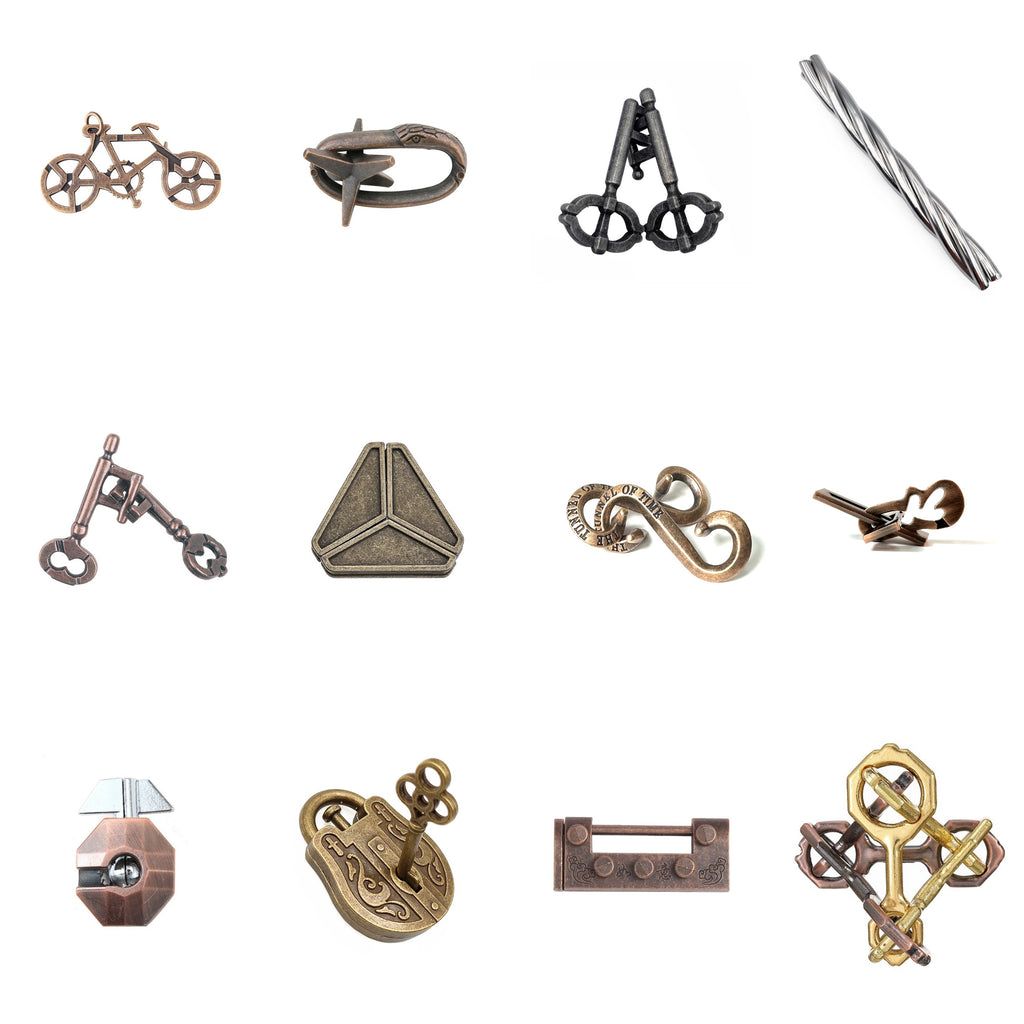 Classic Metal Wire Puzzles – Assorted Designs