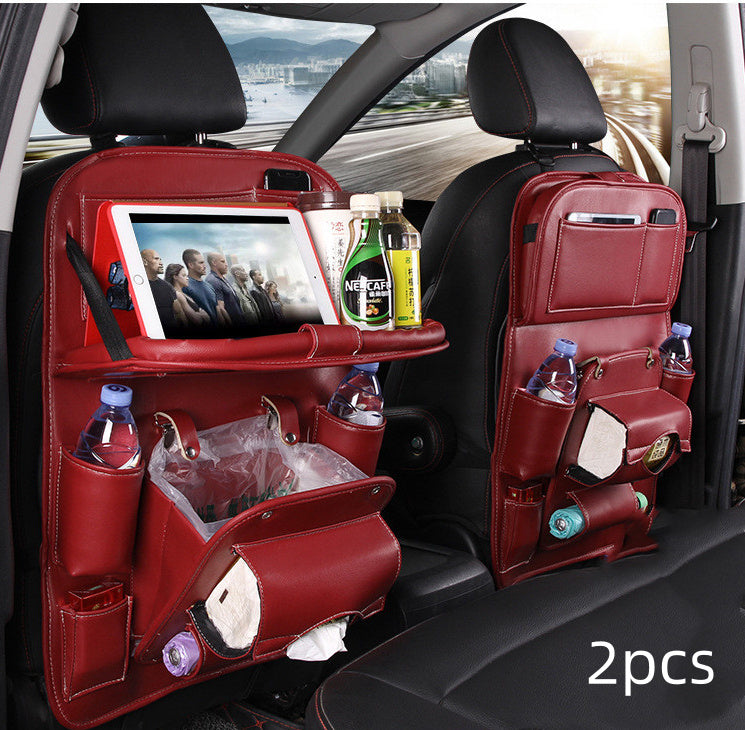 PU Leather Car Storage Bag Multifunction Seat Back Hanging Bag