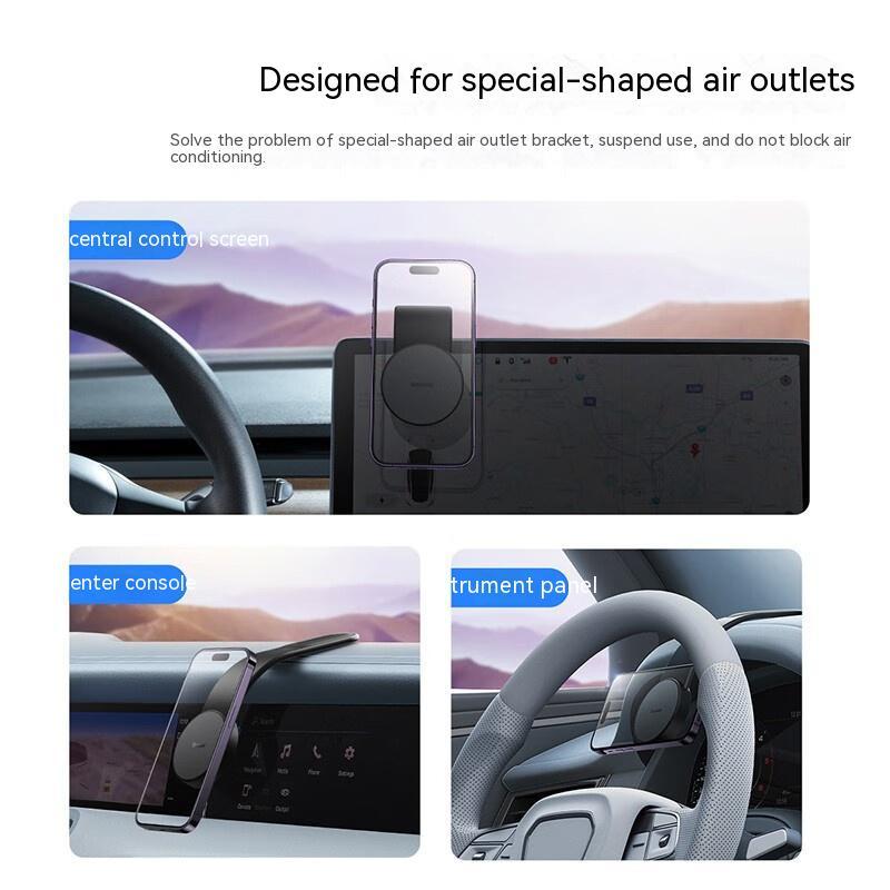 Magnetic Bendable Car Mobile Phone Holder With Wireless Charger