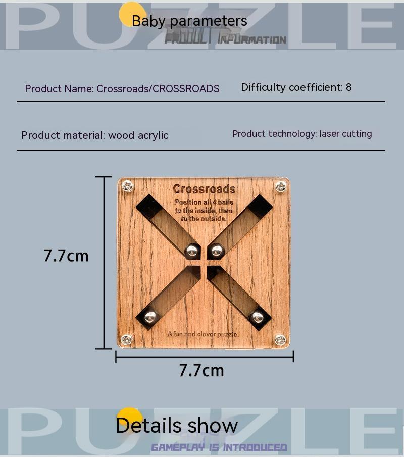 Crossroad Super Difficult High IQ Brainy Wooden Student Children Educational Toys