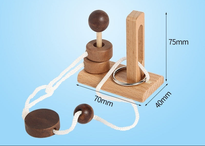Wooden Puzzle Column Unrope Magic Circles